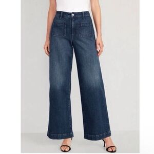 Old Navy Dark Wash Baggy Wide Leg Jeans